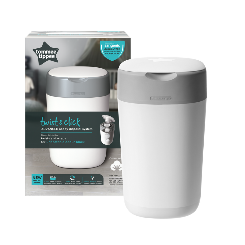 Tommee Tippee Twist And Click Advanced Nappy Bin, Eco-Friendlier