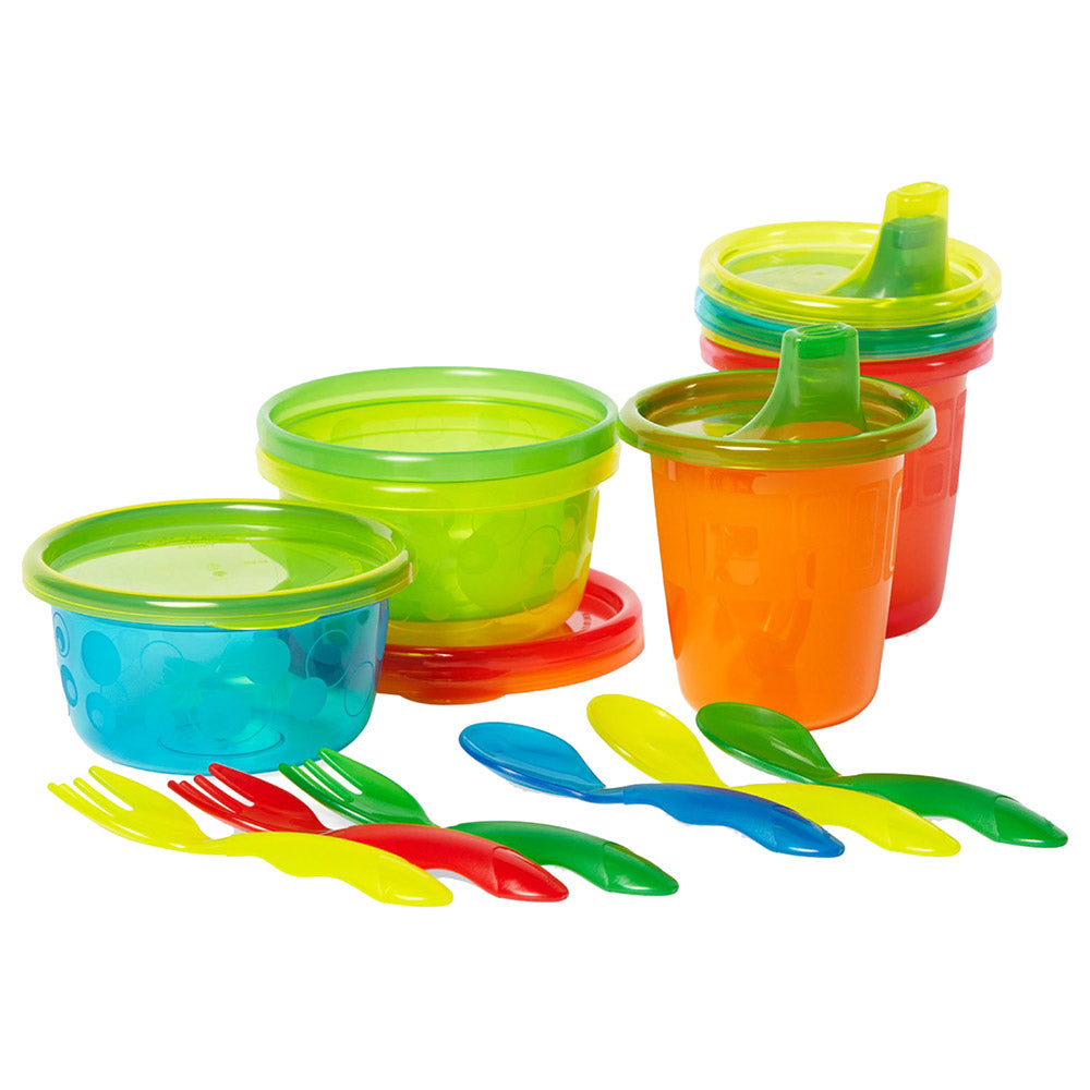 Tomy  The First Year Baby Cutlery Set 12 in 1 Take & Toss Feeding Set Multicoloured Age  6 Months & Above