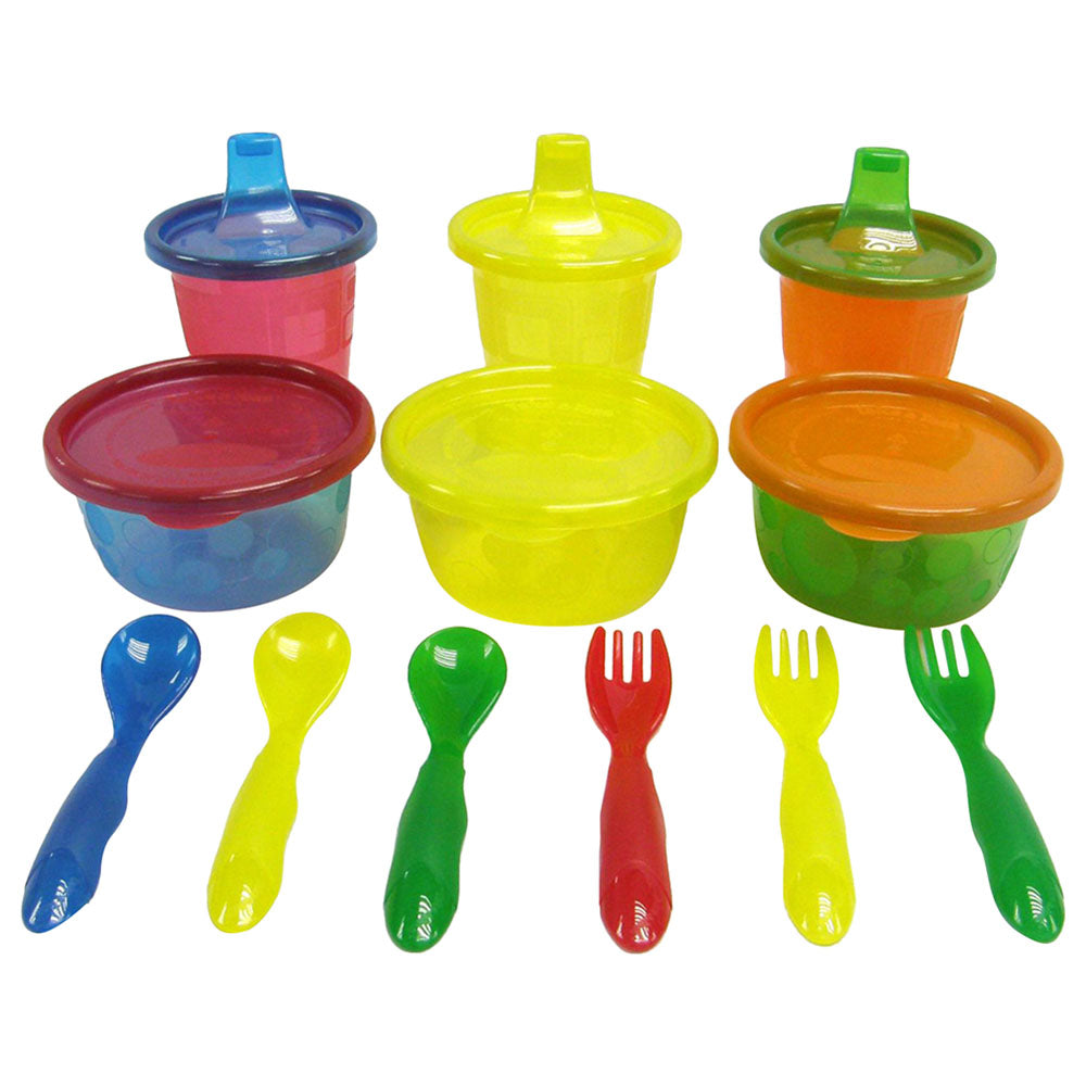 Tomy  The First Year Baby Cutlery Set 12 in 1 Take & Toss Feeding Set Multicoloured Age  6 Months & Above
