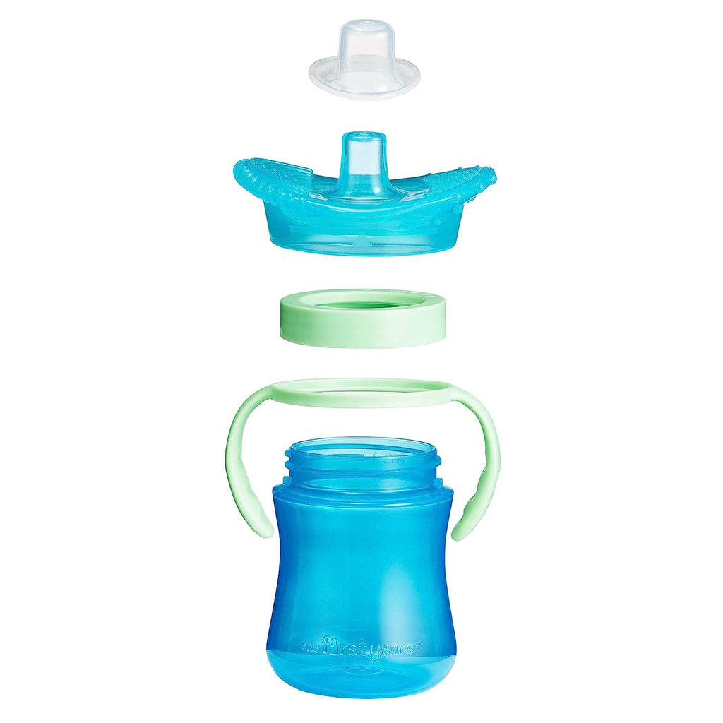 Tomy  The First Year Teething Sensory Trainer Sippy Cup, 7oz Assorted Blue Age  6 Months & Above