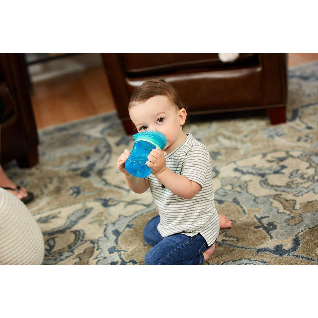 Tomy  The First Year Teething Sensory Trainer Sippy Cup, 7oz Assorted Blue Age  6 Months & Above