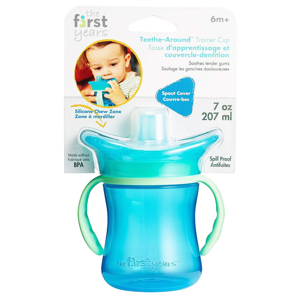 Tomy  The First Year Teething Sensory Trainer Sippy Cup, 7oz Assorted Blue Age  6 Months & Above