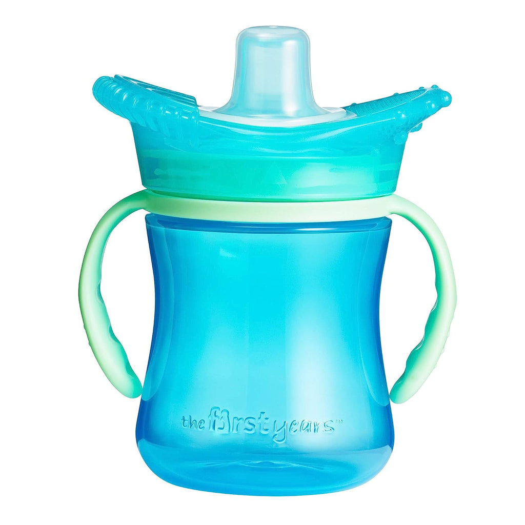 Tomy  The First Year Teething Sensory Trainer Sippy Cup, 7oz Assorted Blue Age  6 Months & Above