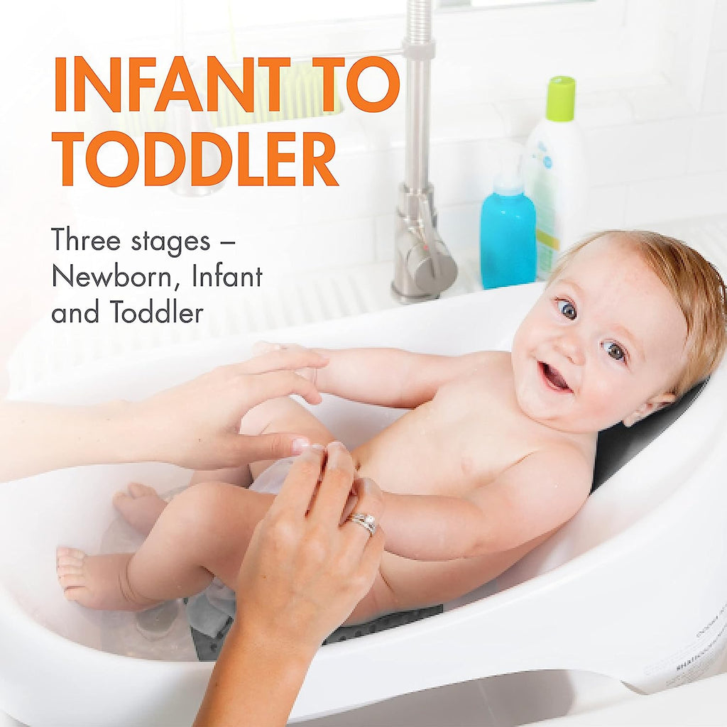 Tomy Boon SOAK™ 3-Stage Bathtub Grey/White Age- Newborn & Above