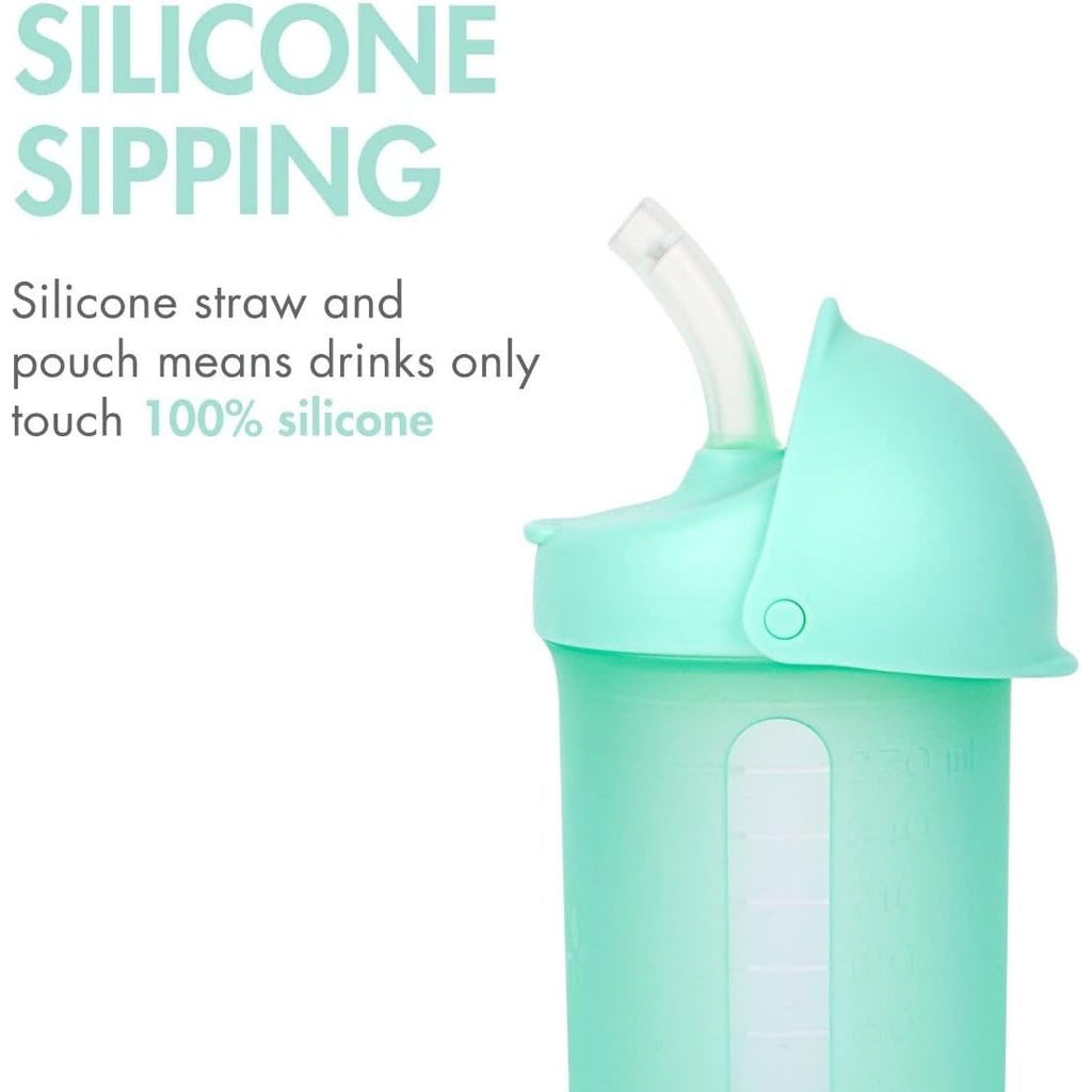 Tomy Boon Swig Silicone Starw Water Bottle/ Sipper 10Oz Mint Age- 12 Months & Above
