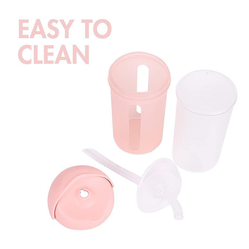 Boon SWIG Silicone Straw Cup - 9 oz. Straw Sippy Cup for 6m+ - Pink