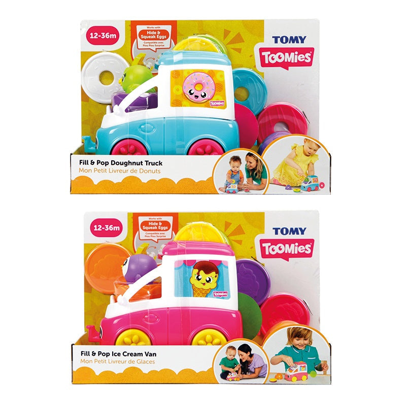 Tomy Toomies Fill & Pop Snack Trucks Assortment Multicolor Age- 12 Months & Above