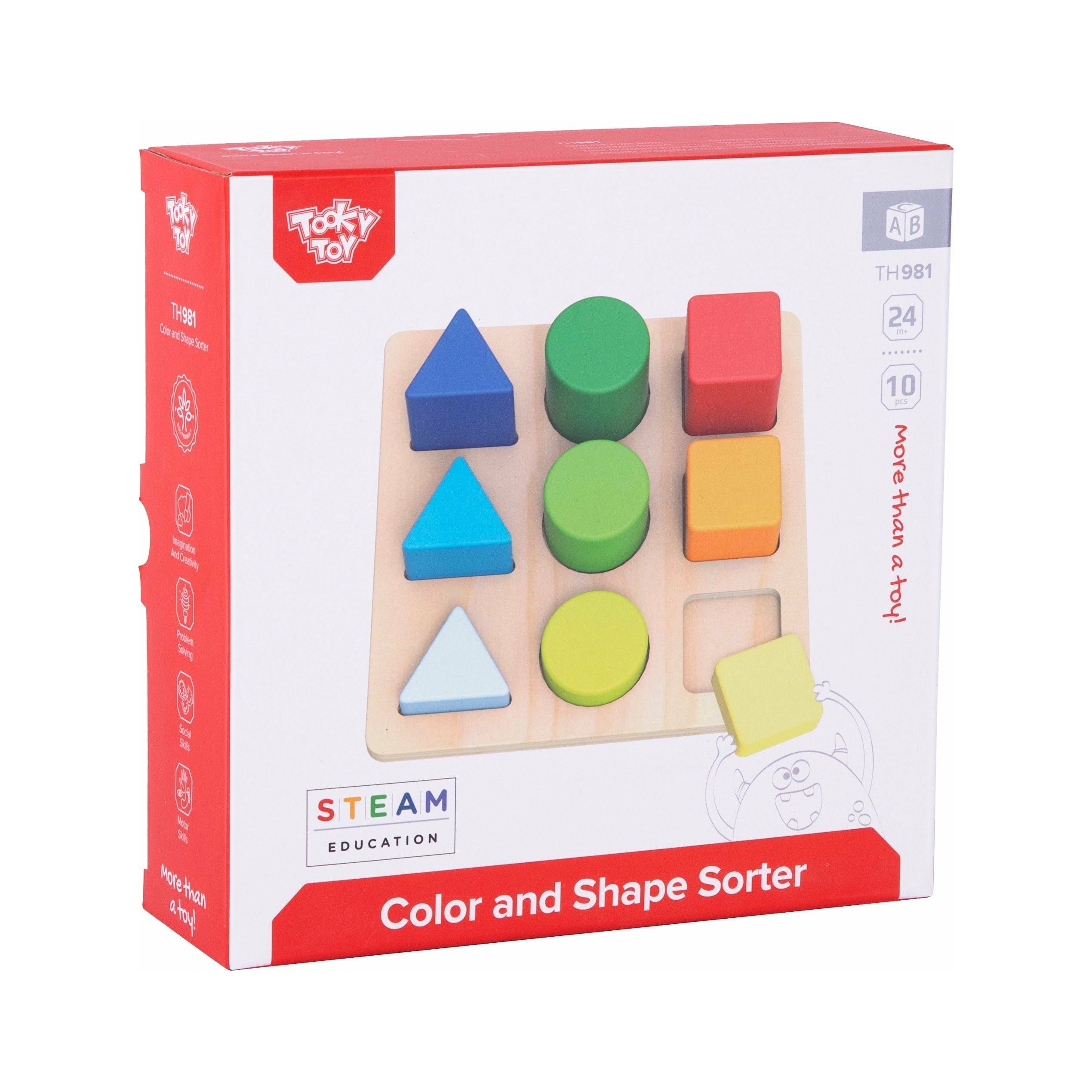 Tooky Toy Color Shape Sorter Age 3