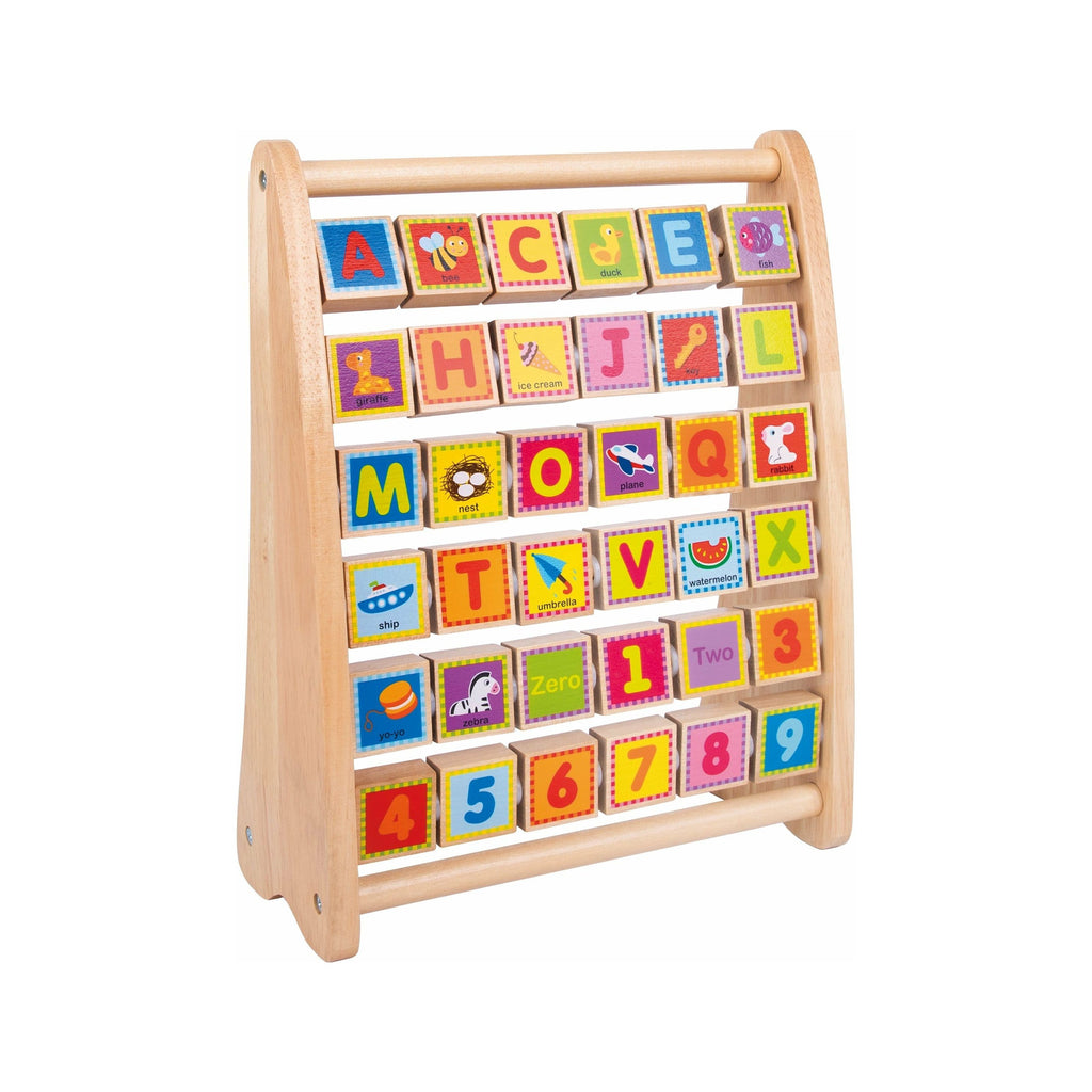Tooky Toy Wooden Alphabet Abacus Wooden Toy Age-2 Years & Above