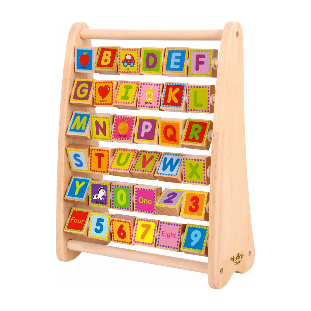 Tooky Toy Wooden Alphabet Abacus Wooden Toy Age-2 Years & Above