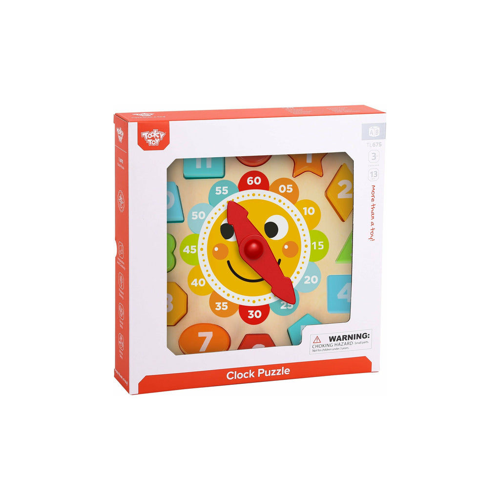 Tooky Toy Wooden Clock Puzzle Age-3 Years & Above