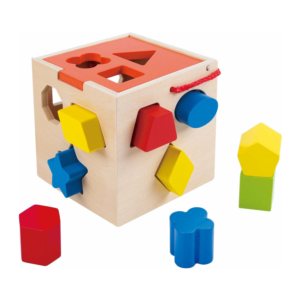 Tooky Toy Wooden Colorful Cube Shape Sorting Blocks Age-3 Years & Above
