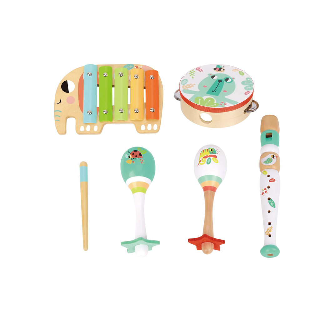 Tooky Toy Wooden Musical Instrument Set Multicolor Age: 18 Months & Above