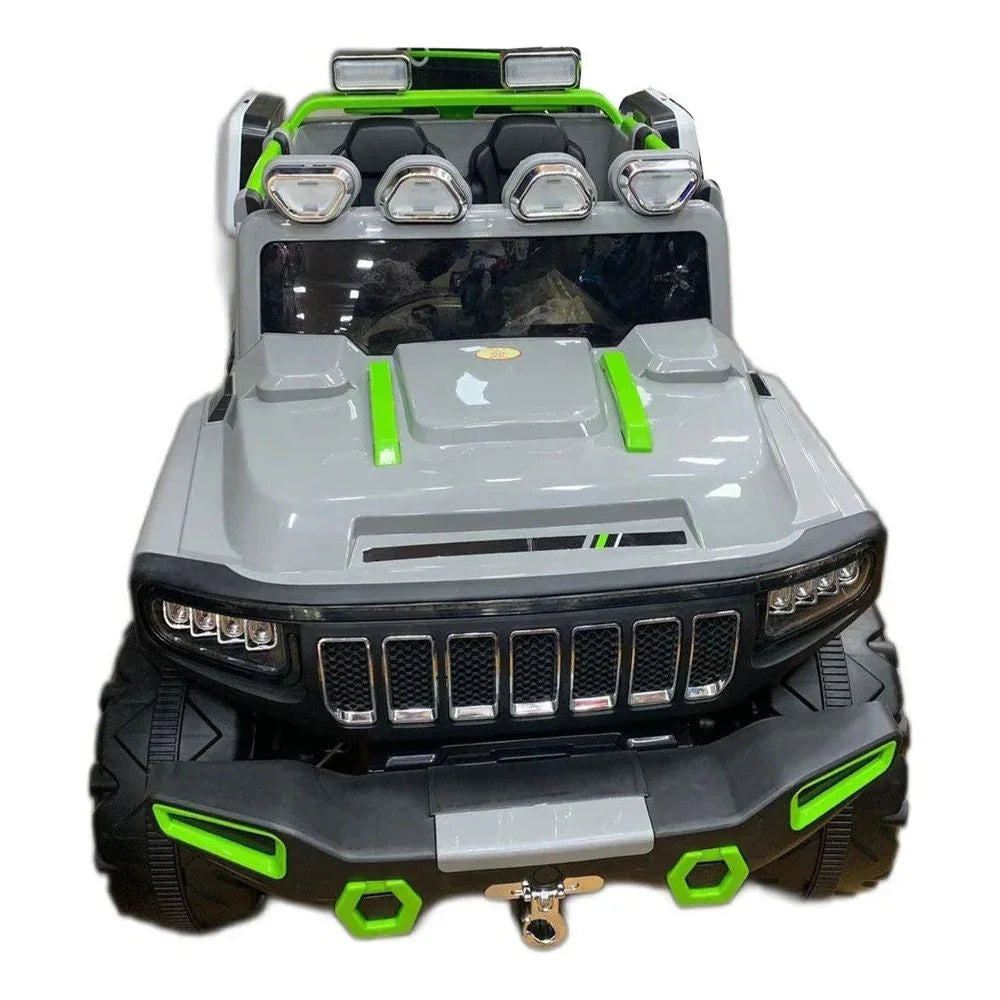 Toyzoona 4X4 Hummer Jeep Ride On Car Large with 4 Huge Wheels Silver Age- 12 Months & Above