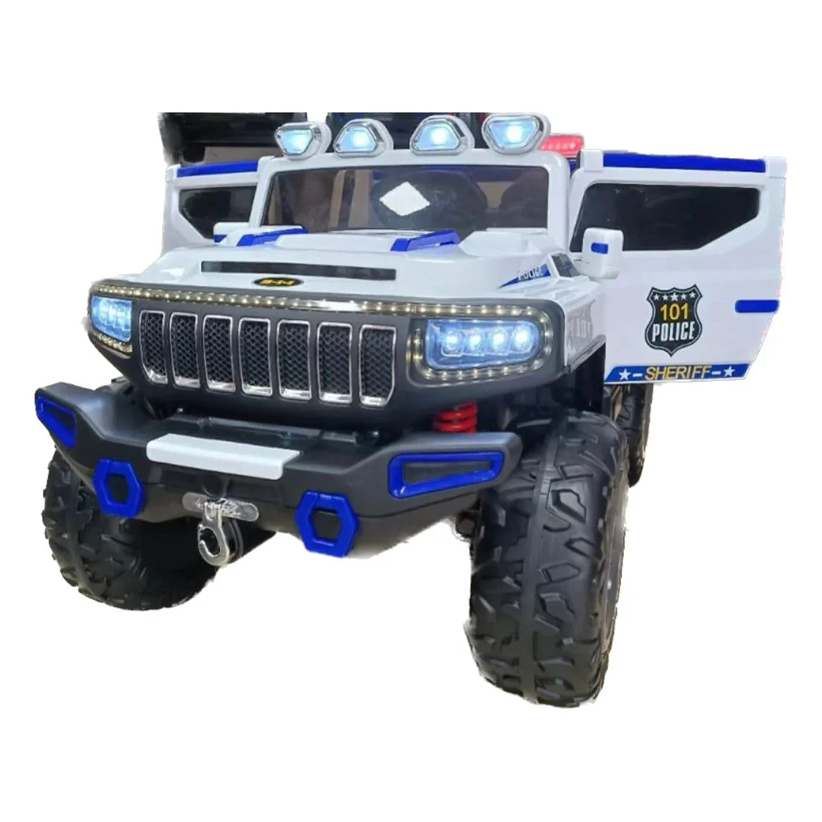 Toyzoona 4X4 Hummer Jeep Ride On Car Large with 4 Huge Wheels White Age- 12 Months & Above