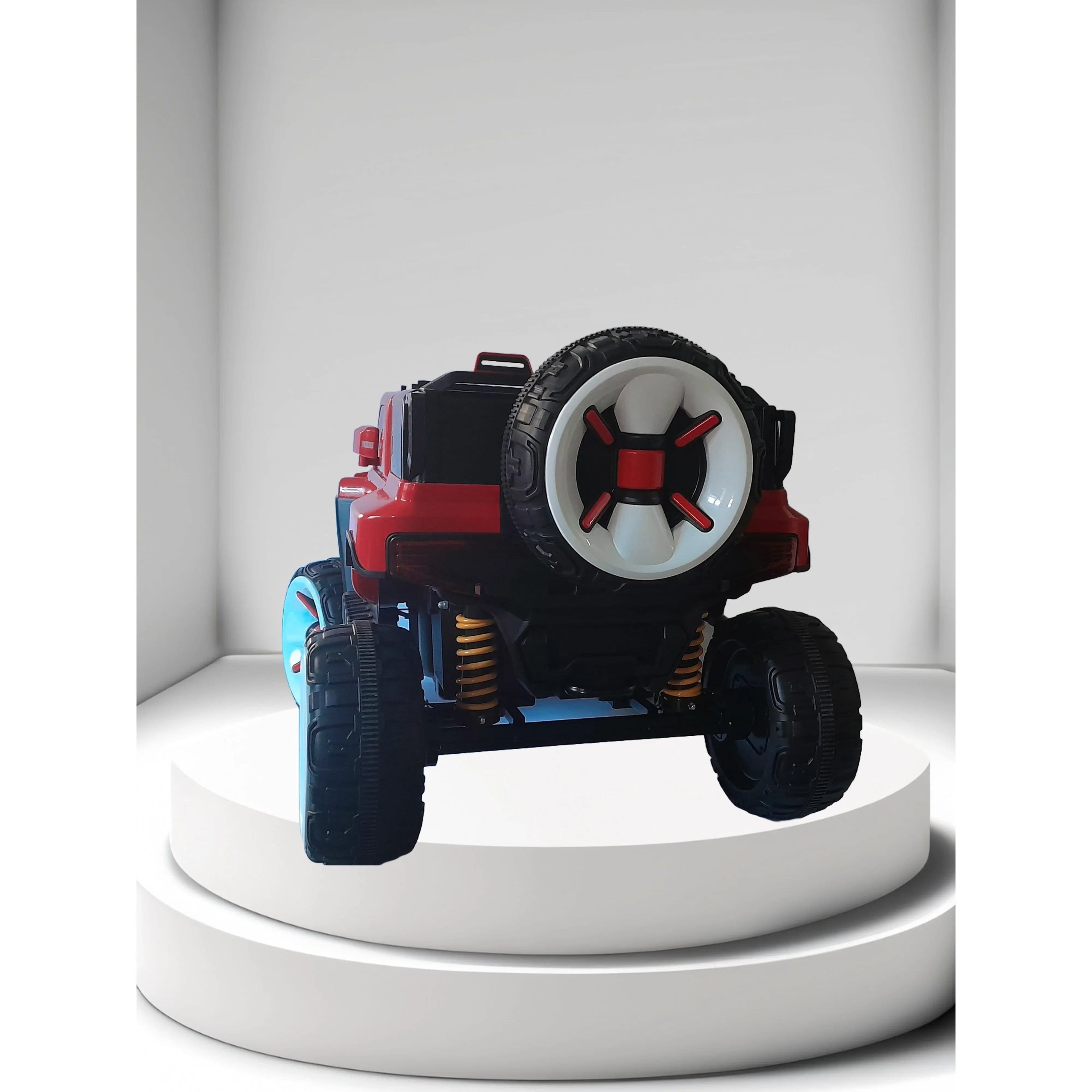 Toyzoona Heavy Duty Polaris Jeep 2-Seater Ride On With Big Grill Wheels 5388 Red Age- 12 Months & Above