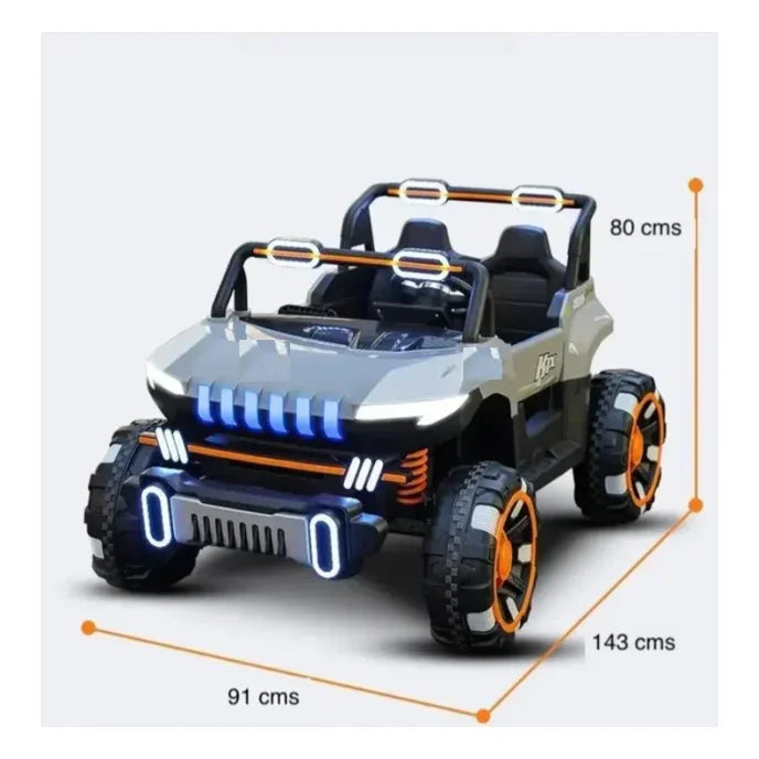 Toyzoona Ride On SUV Car (2 Seater) with Large Tyre 8688 Silver Age- 12 Months & Above
