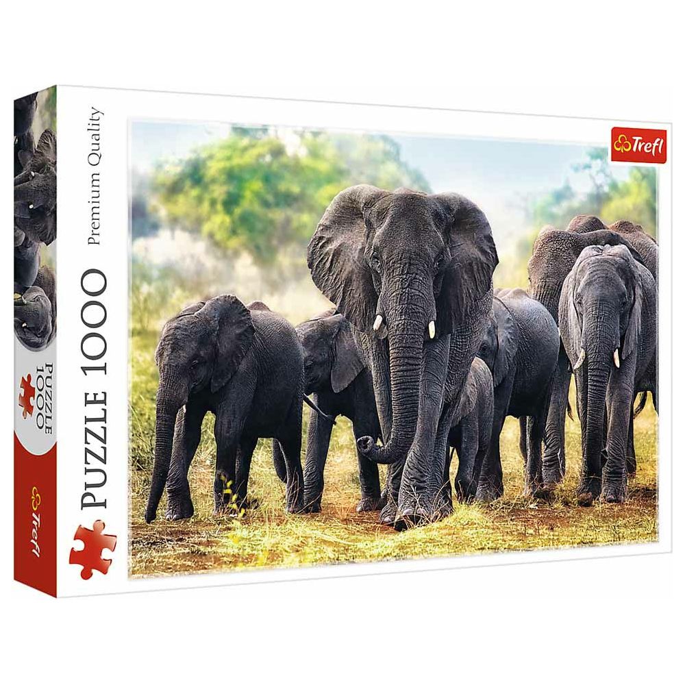 Trefl African Elephants 1000 Pieces Jigsaw Puzzle Age- 14 Years & Above