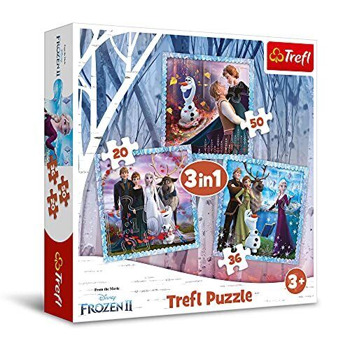 Trefl Puzzle 3 in 1 Disney Frozen II The magical story (20,36,50 Pieces) Multicolor Age- 3 Years and Above