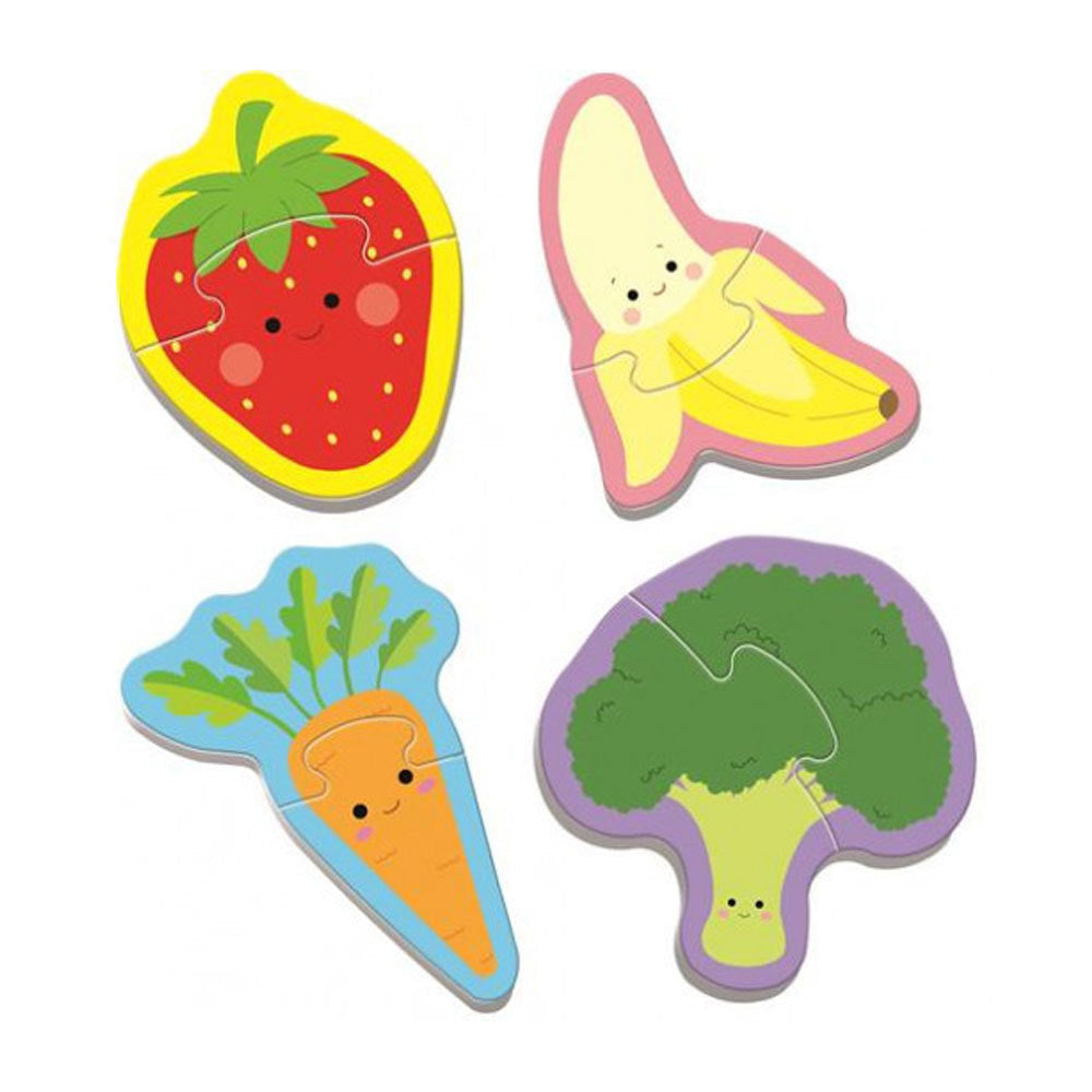 Trefl Puzzle 4 in 1 Baby Classic Vegetables and Fruits (2 Pieces) Multicolor Age- 1 Year and Above