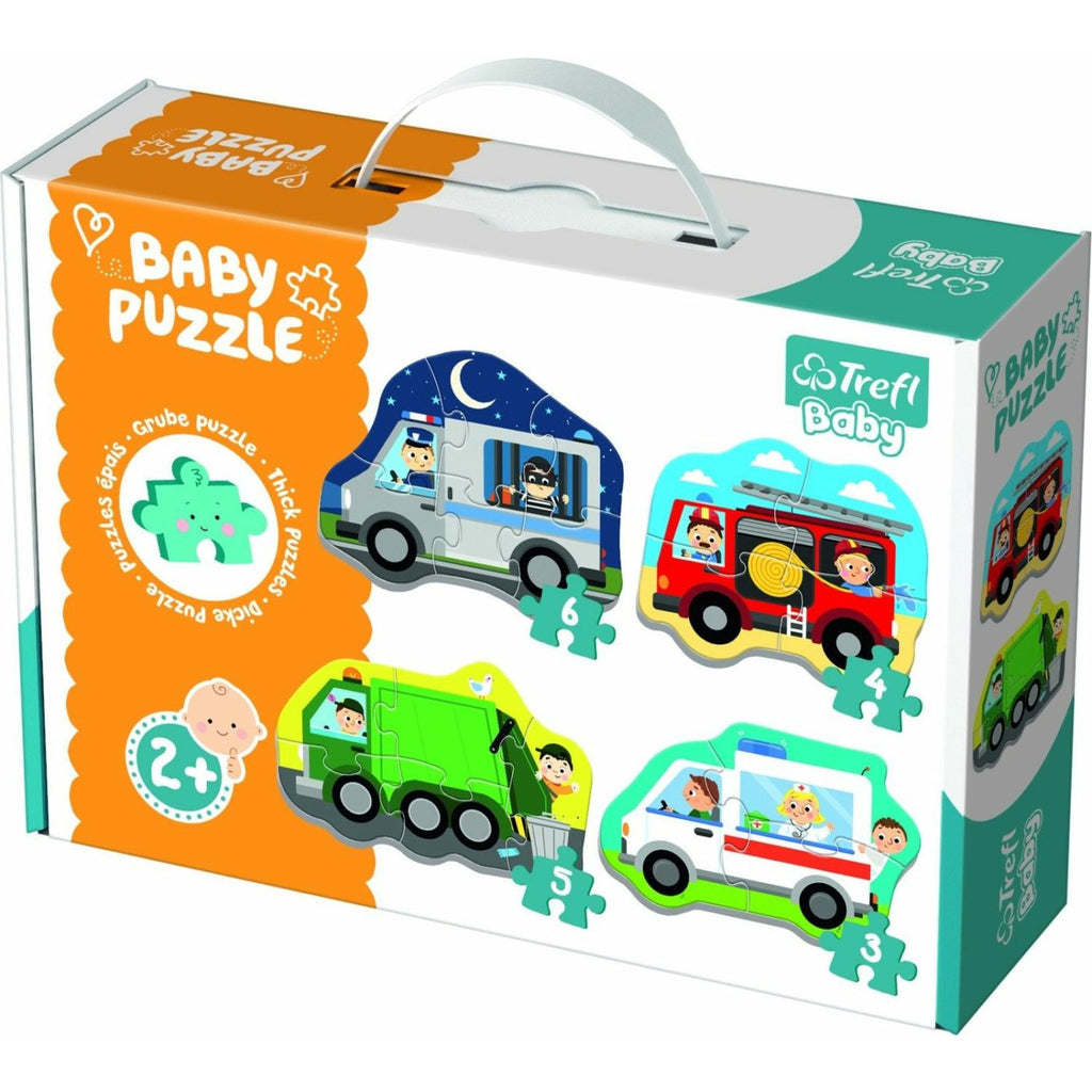 Trefl Puzzle 4 in 1 Baby Classic Vehicles and Jobs (3,4,5,6 Pieces) Multicolor Age- 2 Years and Above