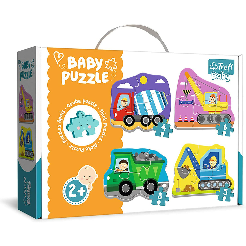 Trefl Puzzle 4 in 1 Baby Classic Vehicles on the Construction Site (3,4,5,6 Pieces) Multicolor Age- 2 Years and Above