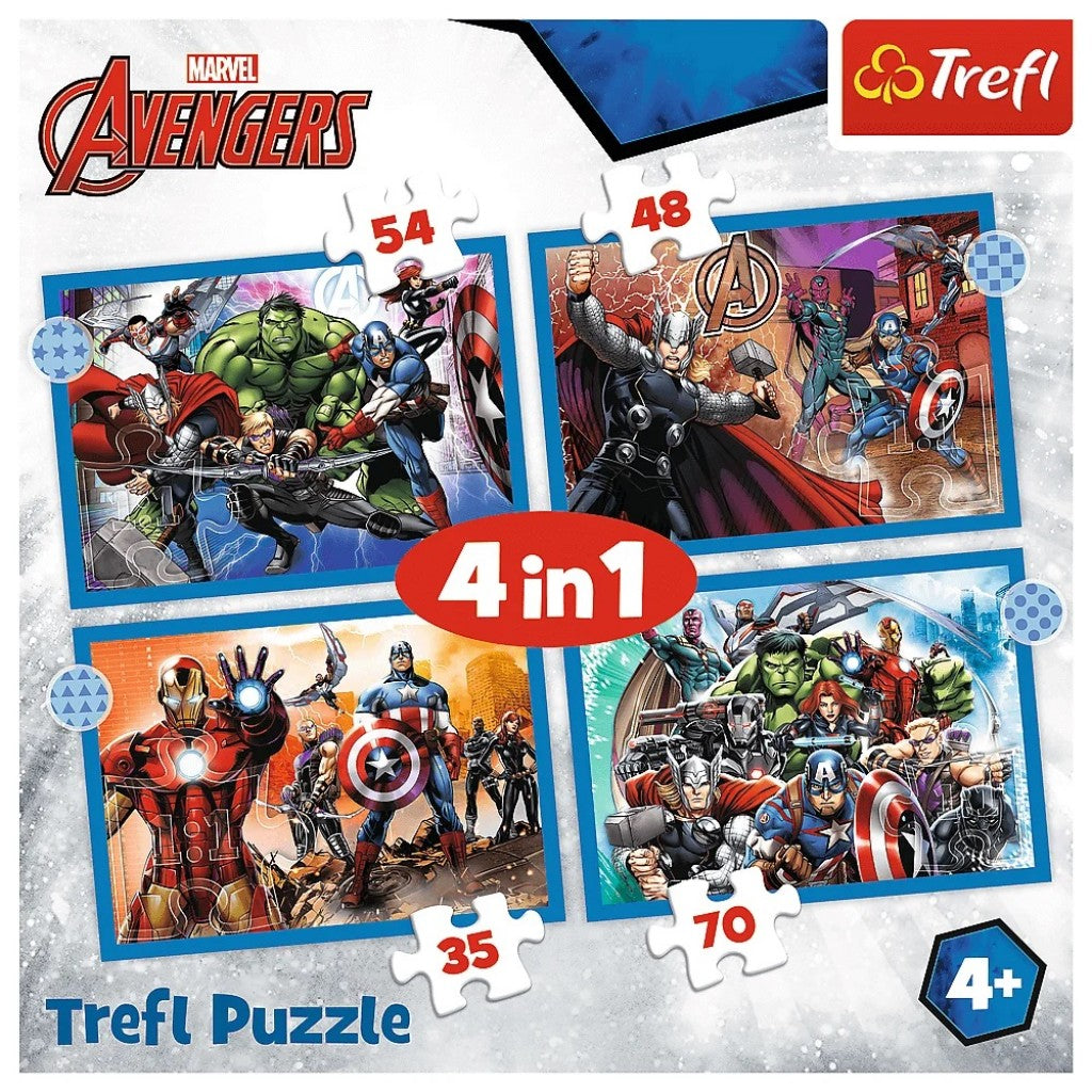 Trefl Puzzle 4 in 1 The Brave Avengers  (12,15,20,24 Pieces) Multicolor Age- 4 Years and Above
