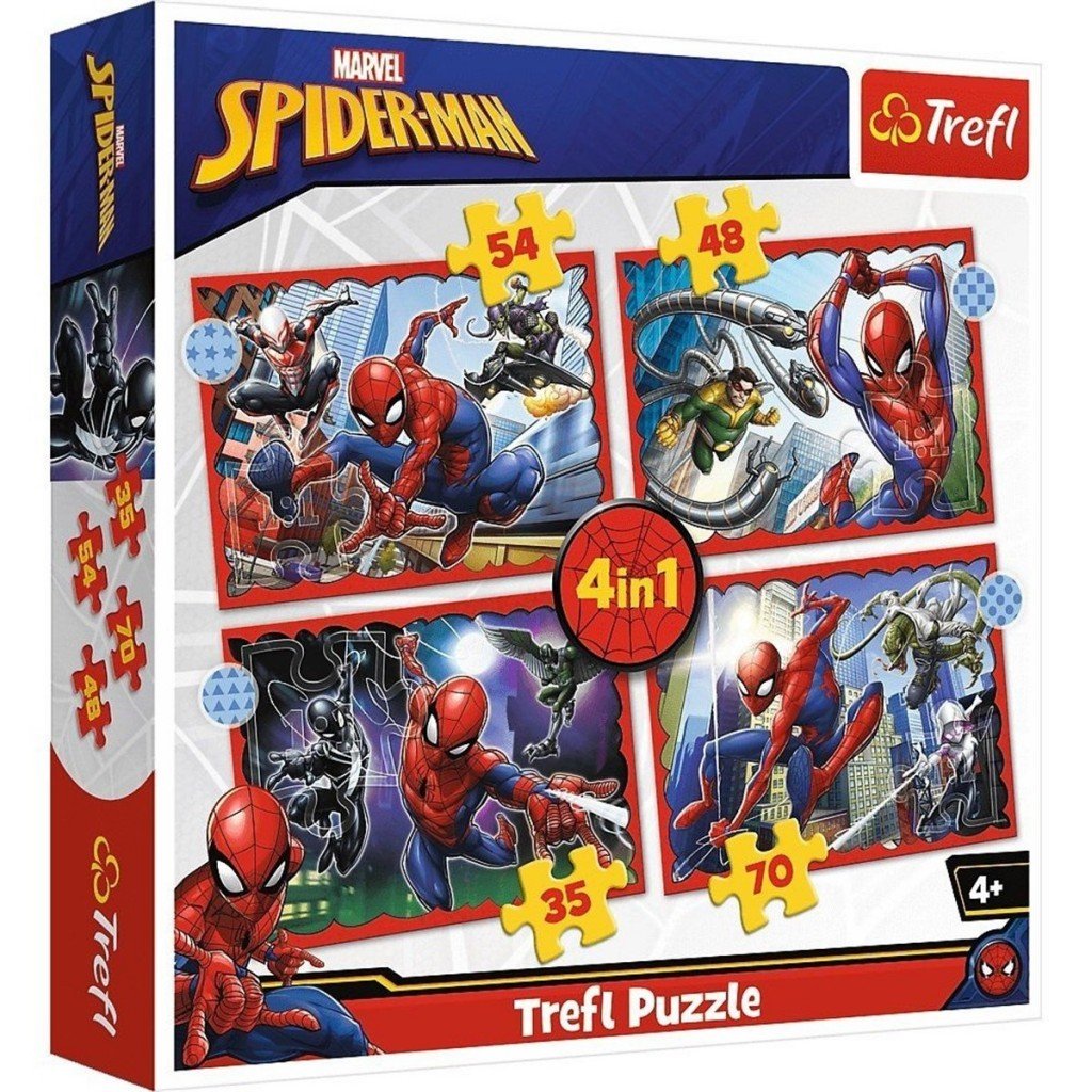 Trefl Puzzle  4 in 1 The Heroic Spider-Man Multicolor Age- 4 Years and Above
