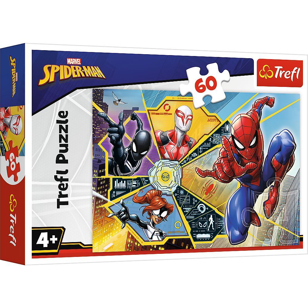 Trefl Puzzle Marvel Spiderman On the Web 60 Pieces Multicolor Age- 4 Years and Above