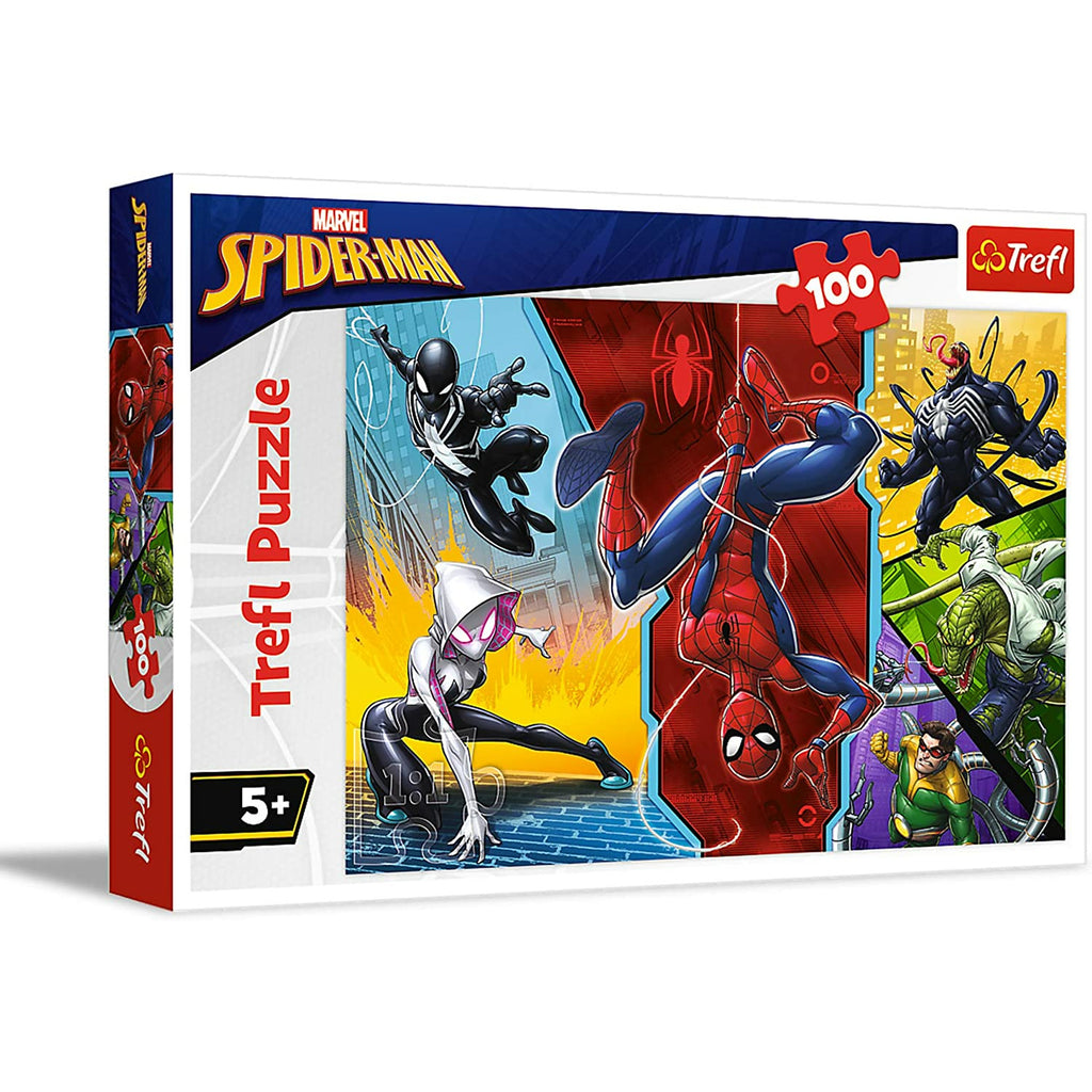 Trefl Puzzle Marvel Spiderman Upside down 100 Pieces Multicolor Age- 5 Years and Above