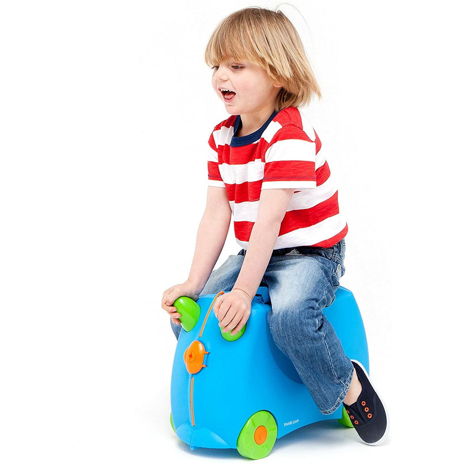 Trunki Terrance Ride On Suitcase Blue Age 2 5 Years Peekaboo