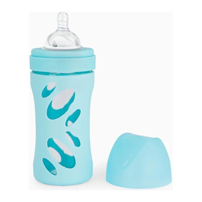 Twistshake Anti-Colic Glass Feeding Bottle 260ml Pastel Blue Age- Newborn & Above