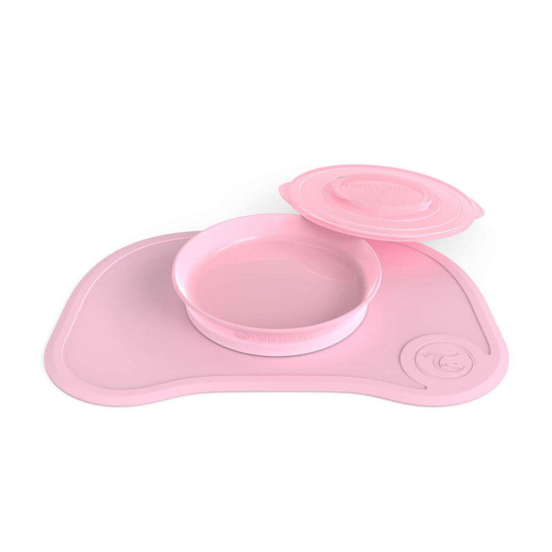 Twistshake Click-Mat Mini + Feeding Plate Pink Age- 6 Months & Above