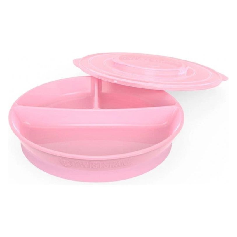 Twistshake Divided Feeding Plate Pastel Pink Age- 6 Months & Above