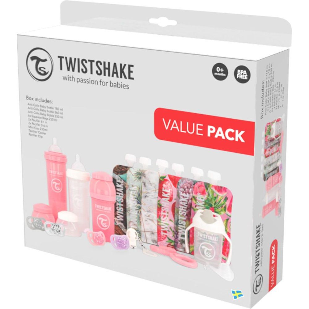 Twistshake Girls Bottle Bundle Set of 16 Pink Age- Newborn upto 3 Years