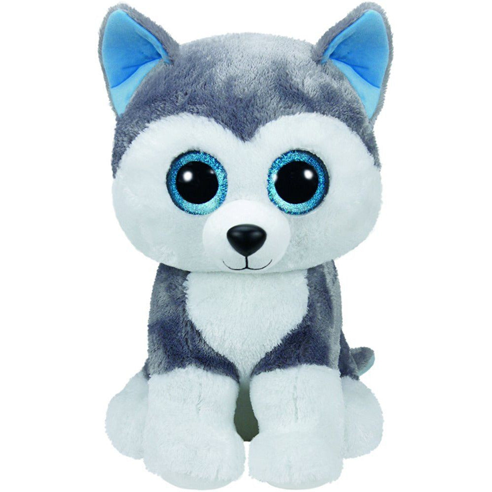 Ty Beanie Boos Dog Slush Large 16.5" Grey/White Age- Newborn & Above