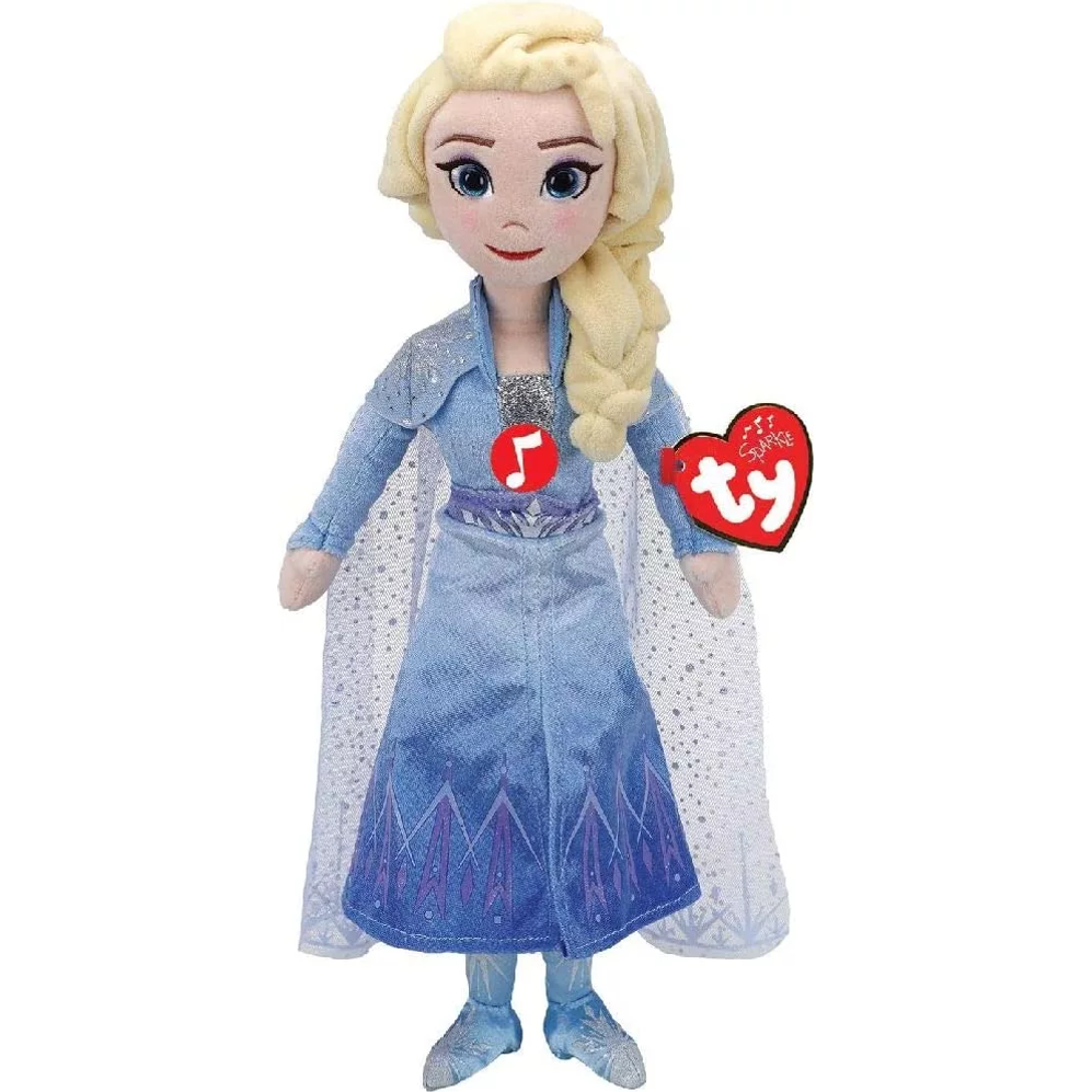 Ty Beanie Frozen 2 Elsa Plush Toy with Sound 33 cm Blue Age- Newborn & Above