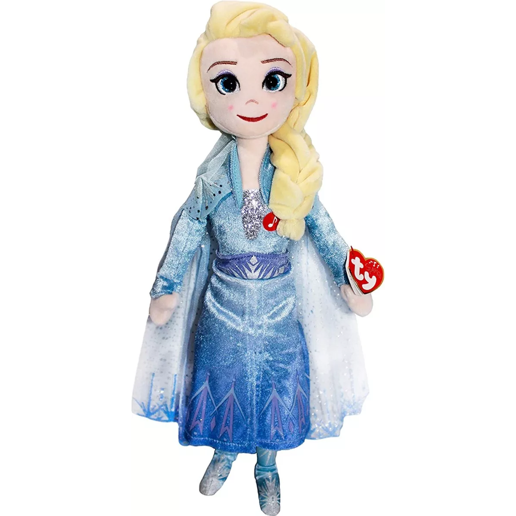 Ty Beanie Frozen 2 Elsa Plush Toy with Sound 33 cm Blue Age- Newborn & Above