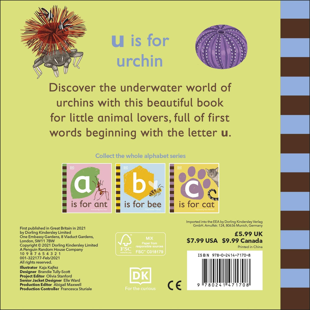 U is for Urchin Board book
