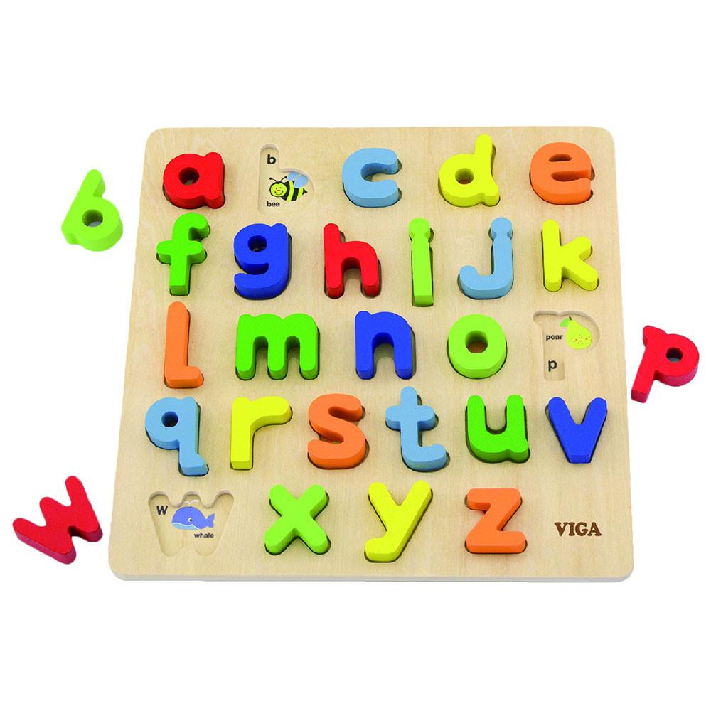 VIGA Block Puzzle - Alphabet Lowercase Age 18m+