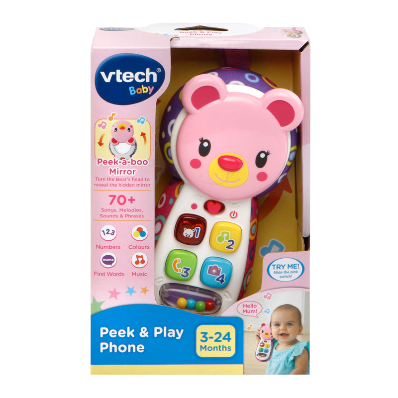 VTech Peek & Play Phone Pink Age- 6 Months & Above