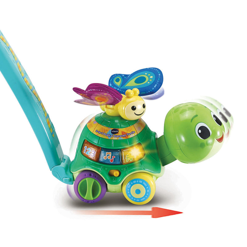 Vtech 2-in-1 Push & Discover Turtle Green Age- 12 Months to 36 Months