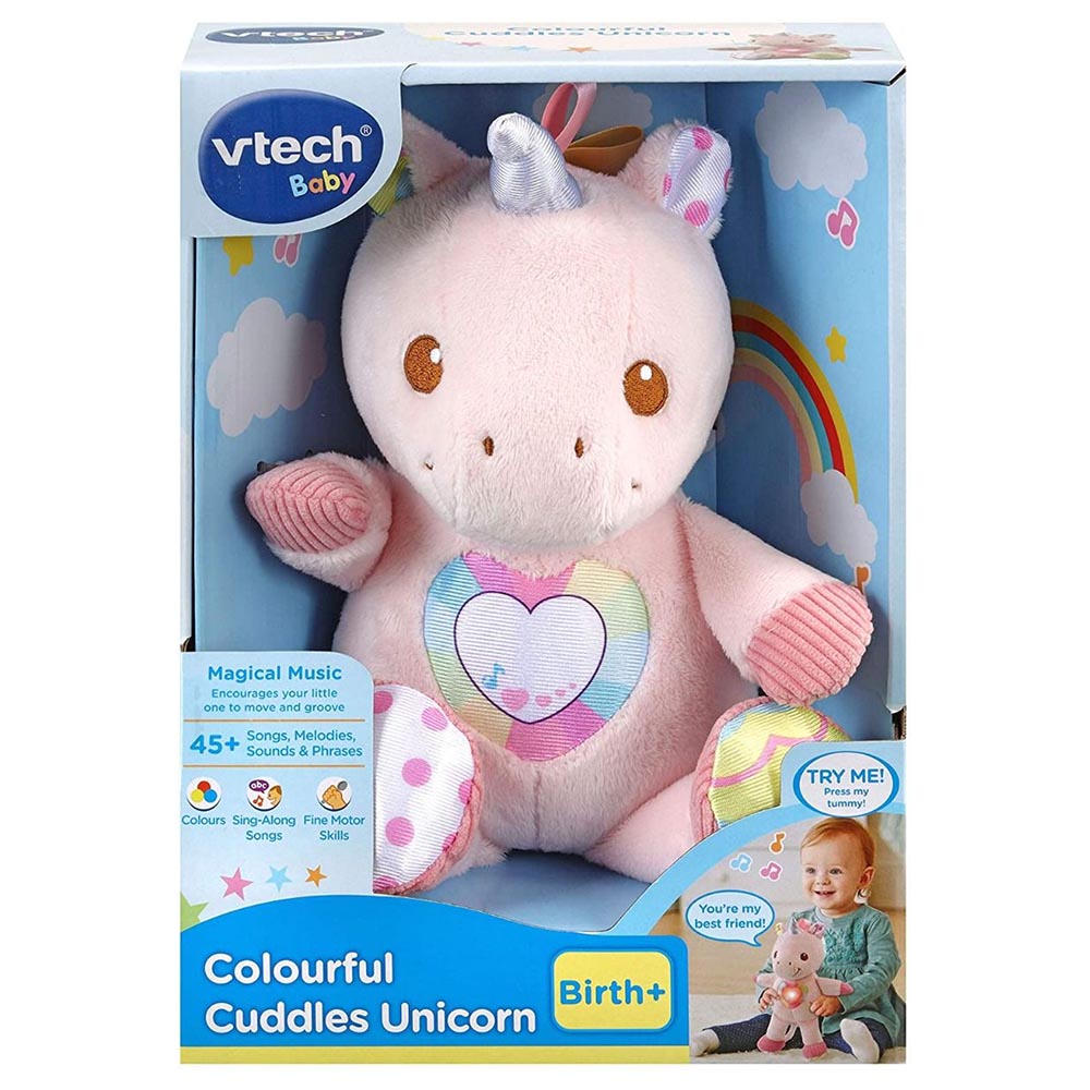 Vtech Colourful Cuddles Unicorn Pink Age-Newborn & Above