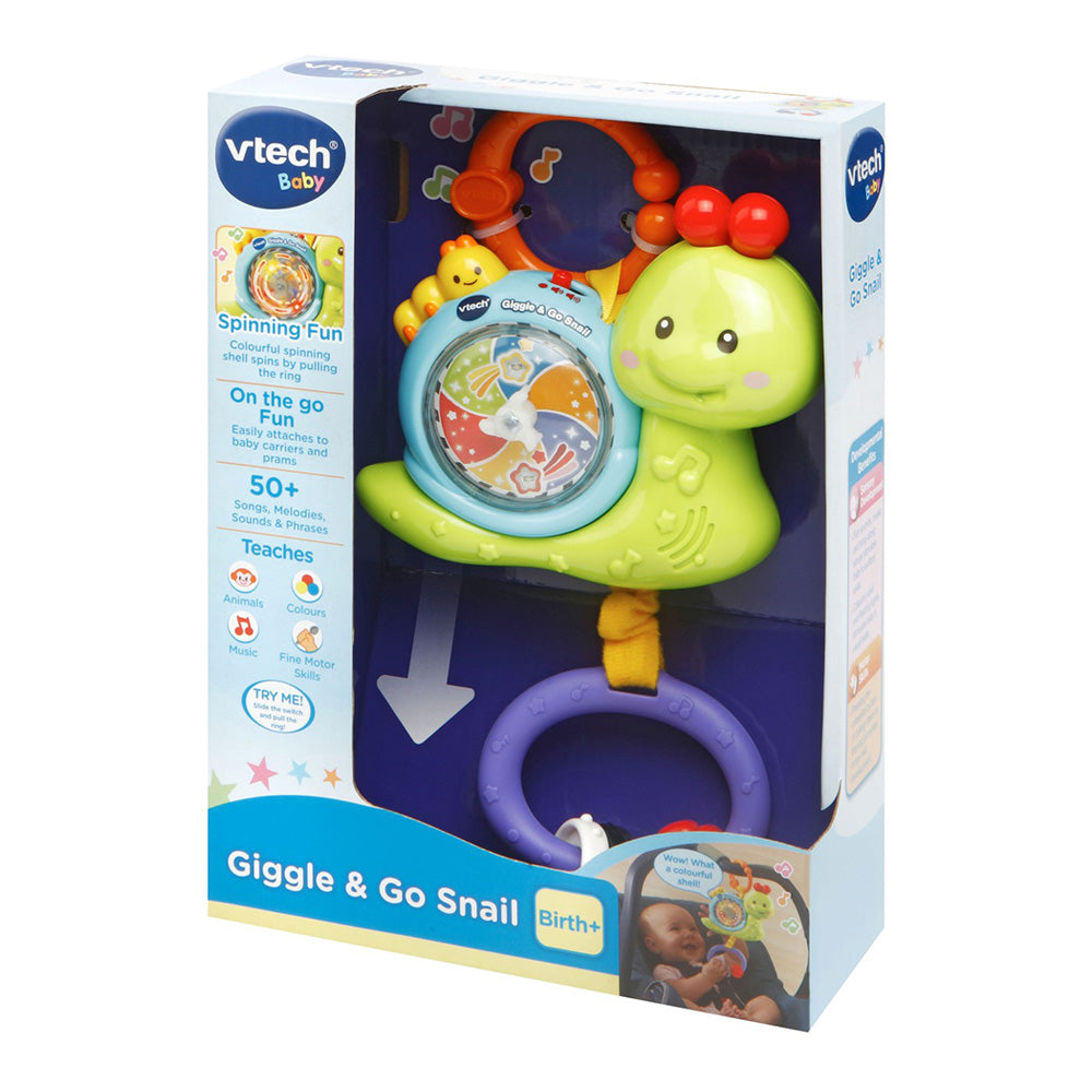 Vtech Giggle & Go Snail/Light & Spin Tug-A-Bug Multicolor Age-Newborn & Above
