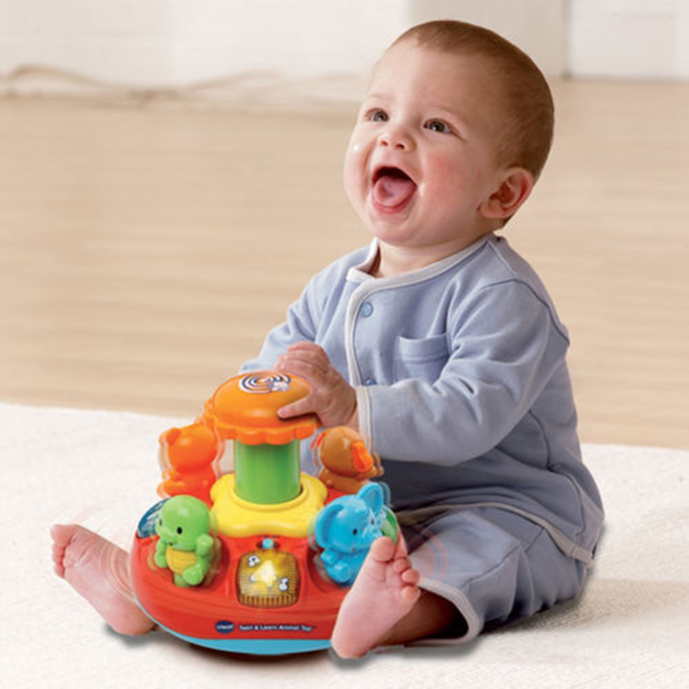 Vtech Push & Play Spinning Top Orange/Red Age-3 Months to 36 Months