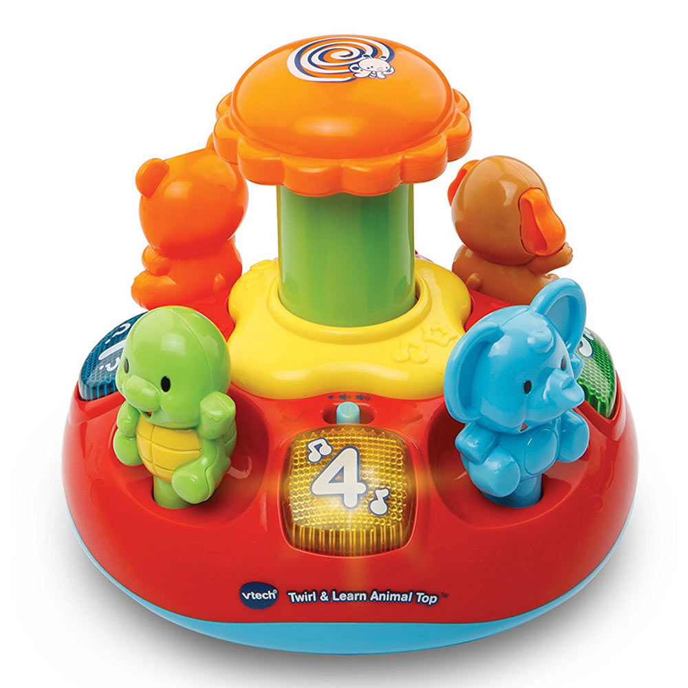 Vtech Push & Play Spinning Top Orange/Red Age-3 Months to 36 Months