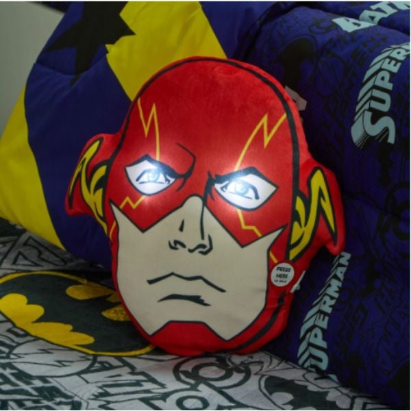 Warner Bros. Justice League Shaped Cushion With Light Up - Flash Kids
