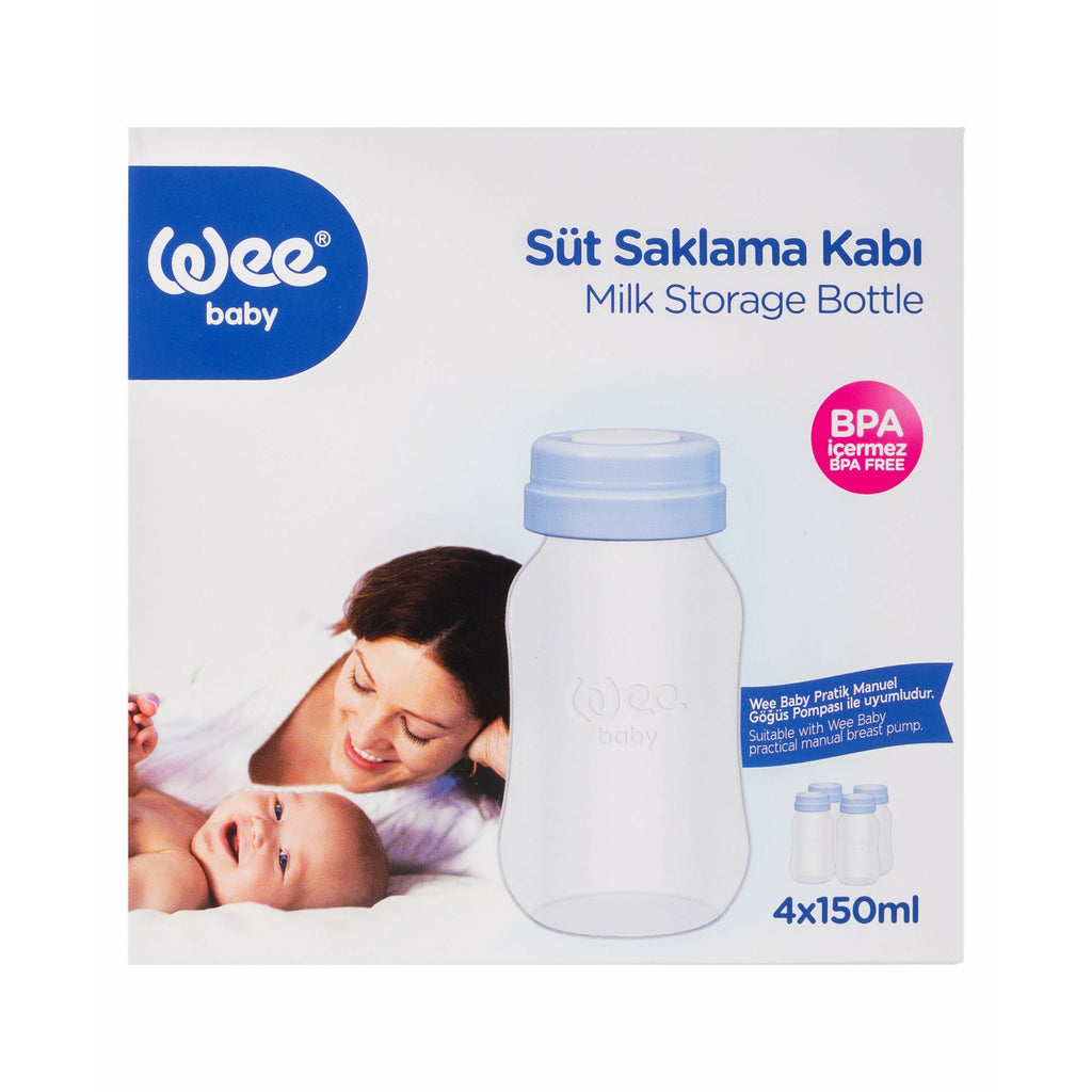 Wee Baby Milk Storage Bottle 150ml 4 Pack