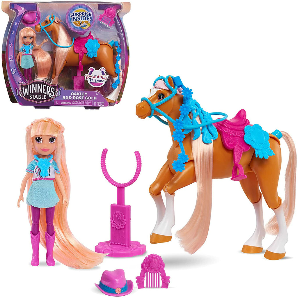 Winner'S Stable Doll And Horse-Oakley And Rose Gold Doll Age 3+