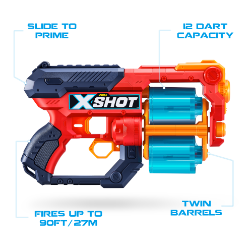 Zuru X-Shot Excel Double Xcess Blaster Combo Pack (48 Darts, 5 Cans) Age- 5 Years & Above